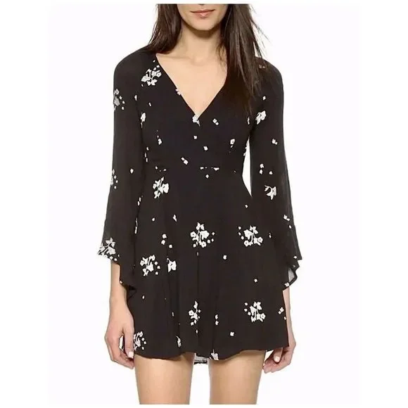 free people jasmine embroidered dress Free People Jasmine Bohemian Light Yellow Embroidered Mini Dress Sz 0 XS